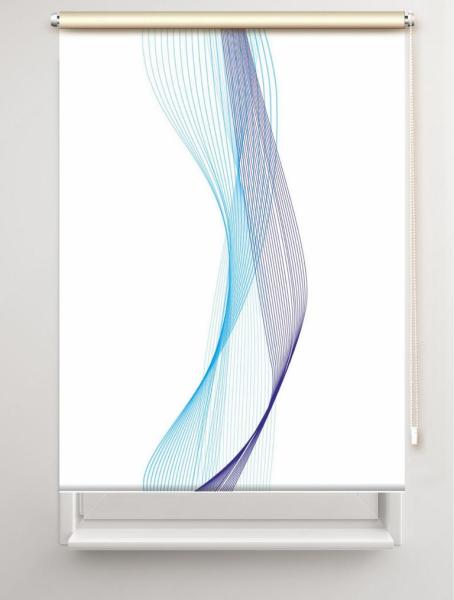 Rollo Stream two blue, Rollo, Motivrollo, Rollo mit Druck, Fotorollo, bedrucktes Rollo, Fensterrollo,verdunkelndes Rollo, Sonnenschutz Rollo